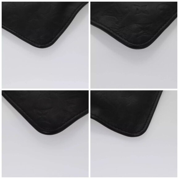 LOUIS VUITTON Monogram Shadow Pouch Leather Black LV Auth - Picture 15 of 15